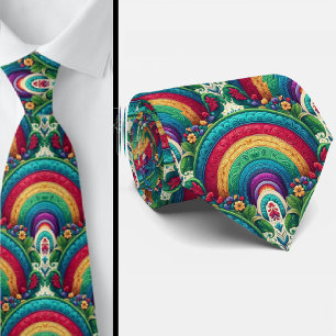 Rainbow Necktie   Colorful Statement Tie