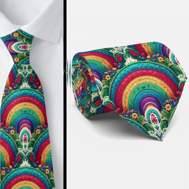 Rainbow Necktie | Colorful Statement Tie (Creator Uploaded)
