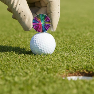 Rainbow Neon Burst Golf Ball Marker