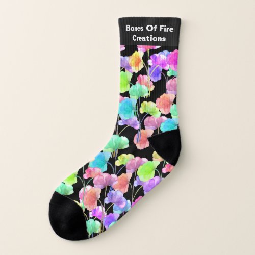  Rainbow Neon Flowers Socks