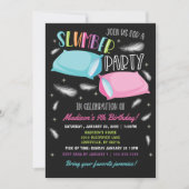 Rainbow Neon Slumber Party Sleepover Birthday Invitation (Front)