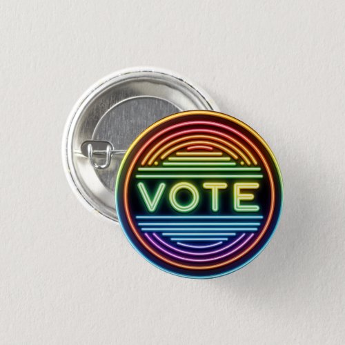 Rainbow Neon Vote Sign Button