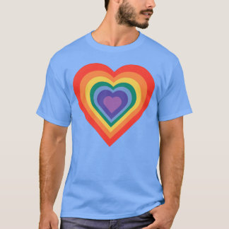 Rainbow Nesting Heart retro T-Shirt