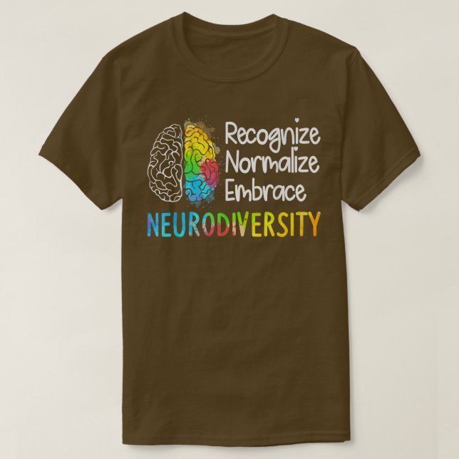 Rainbow Neurodiversity Brain Spectrum ADHD Autism  T-Shirt (Design Front)