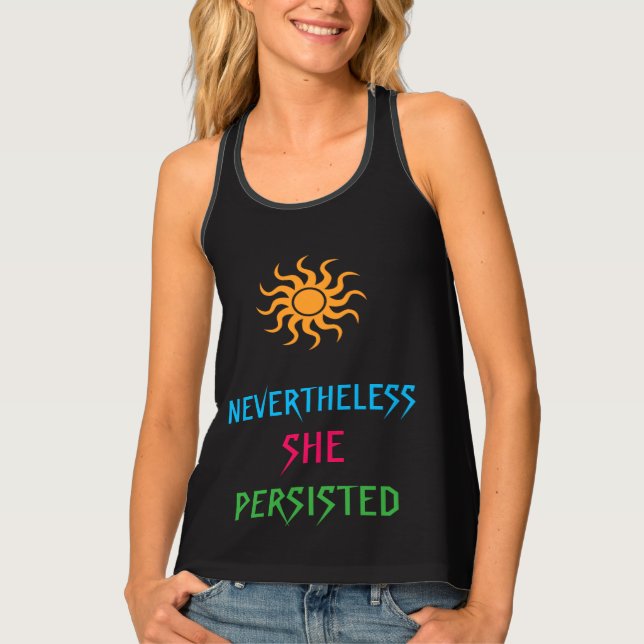 Rainbow Nevertheless She Persisted Resist Tank Top (Front)