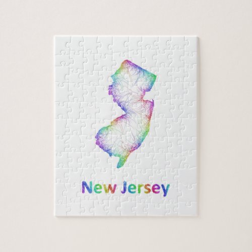 Rainbow New Jersey map Jigsaw Puzzle