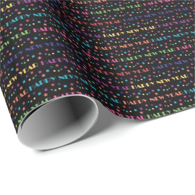 Rainbow New Year Wrapping Paper (Roll Corner)