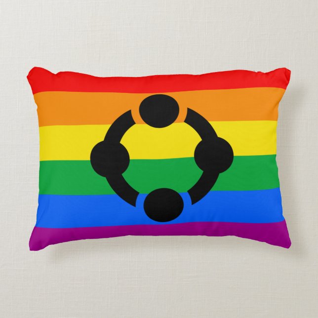 Rainbow Niche Pride Flag Accent Pillow (Front)