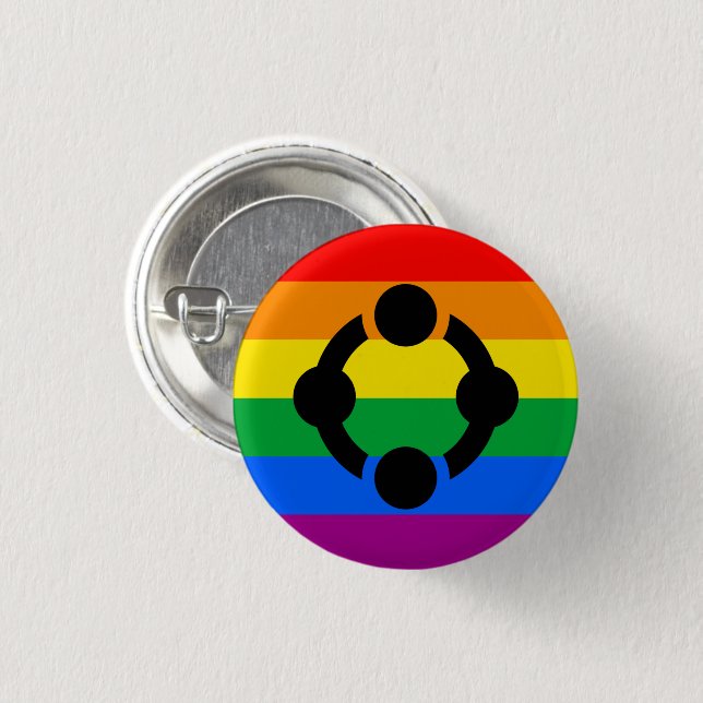 Rainbow Niche Pride Flag Button (Front & Back)