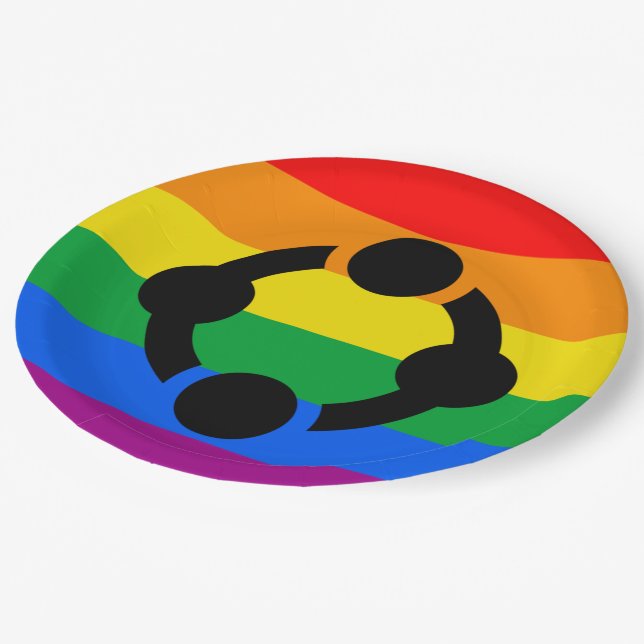 Rainbow Niche Pride Flag Paper Plates (Angled)