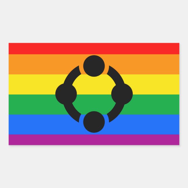 Rainbow Niche Pride Flag Rectangular Sticker (Front)