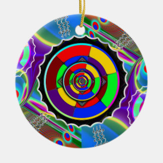 Rainbow NO NUKES Symbol Ceramic Ornament