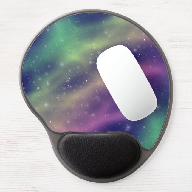rainbow northern lights : gel mouse pad (Left Side)