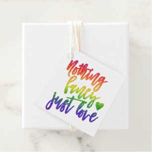 Rainbow Nothing Fancy Just Love   Casual Wedding Favor Tags