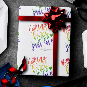Rainbow Nothing Fancy Just Love   Casual Wedding Wrapping Paper