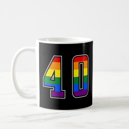 Rainbow Number 40 Team Junior Numbered Uniform  Coffee Mug