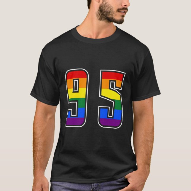 Rainbow Number 95 Team Junior Numbered Uniform T-Shirt (Front)