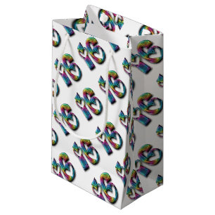 Rainbow Number Sixteen Sweet 16 16th Anniversary Small Gift Bag