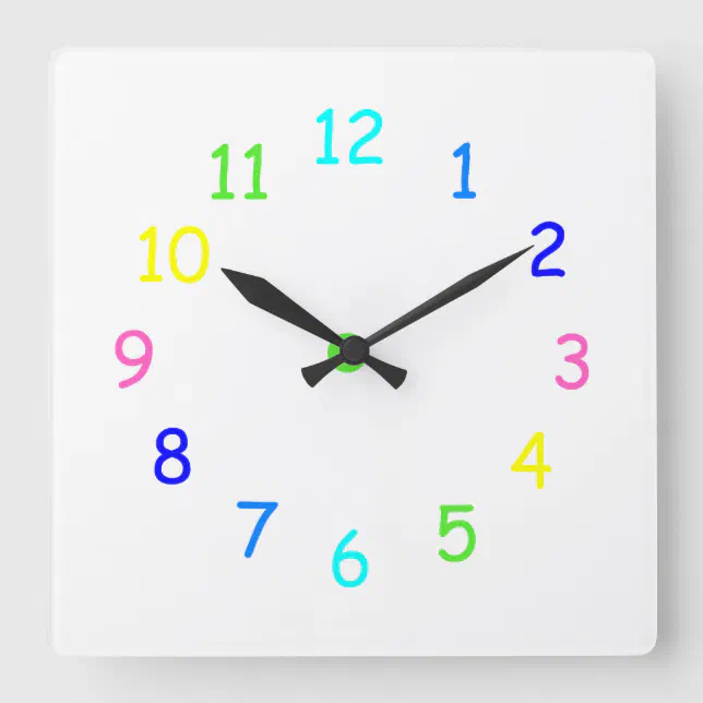 Rainbow Numbers Wall Clock 