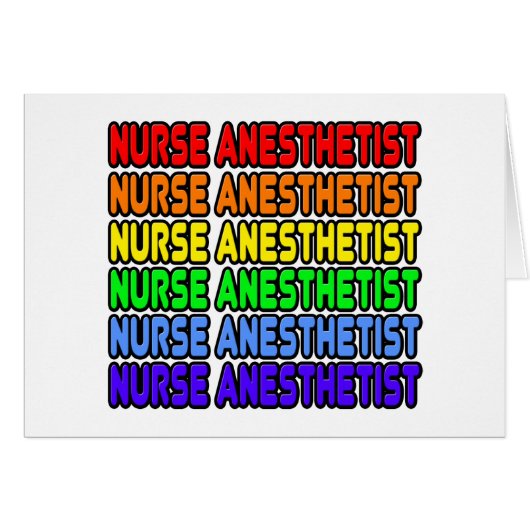 Rainbow Nurse Anesthetist Cards (Front Horizontal)