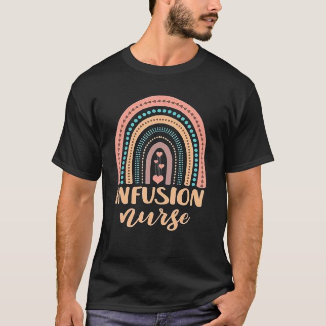 Rainbow Nurse Infusion Squad Nursing Leopard Infus T-Shirt (Front)