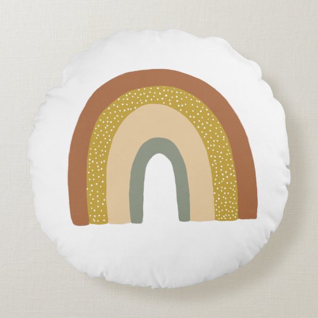 Rainbow Nursery Cute terracota Baby Round Pillow (Front)