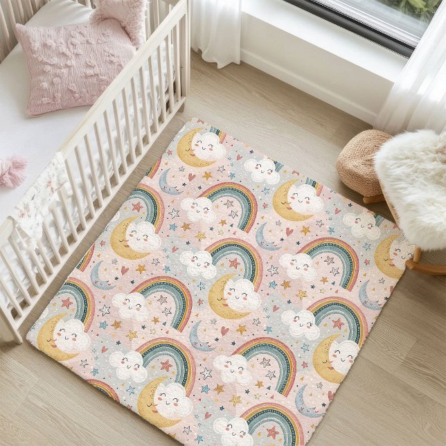 Rainbow Nursery Rug Baby Shower Gift with Charm (Rainbow Nursery Rug Baby Shower Gift with Charm)