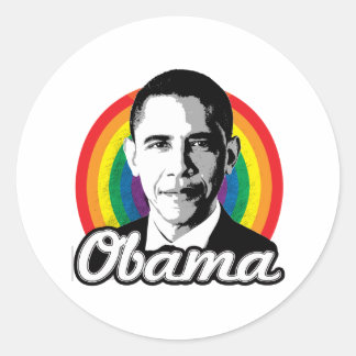 Rainbow Obama - LGBT Politics - Classic Round Sticker