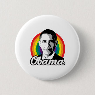 Rainbow Obama - LGBT Politics - Pinback Button