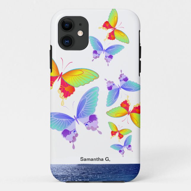 Rainbow Ocean Butterflies Case-Mate iPhone Case (Back)