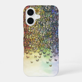 rainbow of butterflies aflutter iPhone 16 case