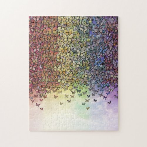 rainbow of butterflies aflutter jigsaw puzzle