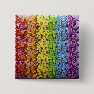 Rainbow of Butterflies Button