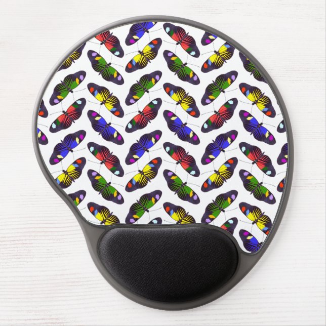 Rainbow of Butterflies Gel Mousemat Mouse Pad (Front)