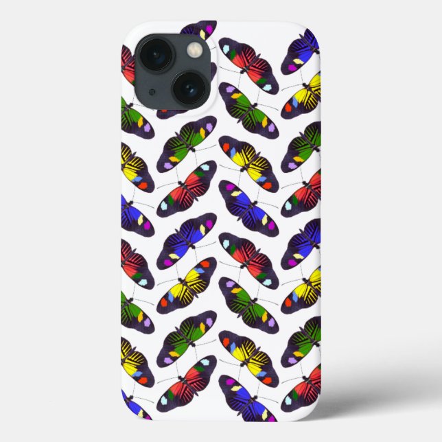 Rainbow of Butterflies iPad Case (White) (Back)
