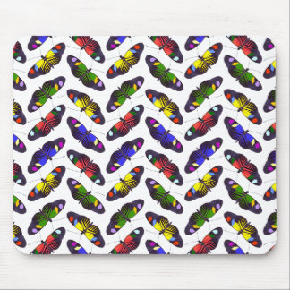 Rainbow of Butterflies Mousemat (White) Mouse Pad