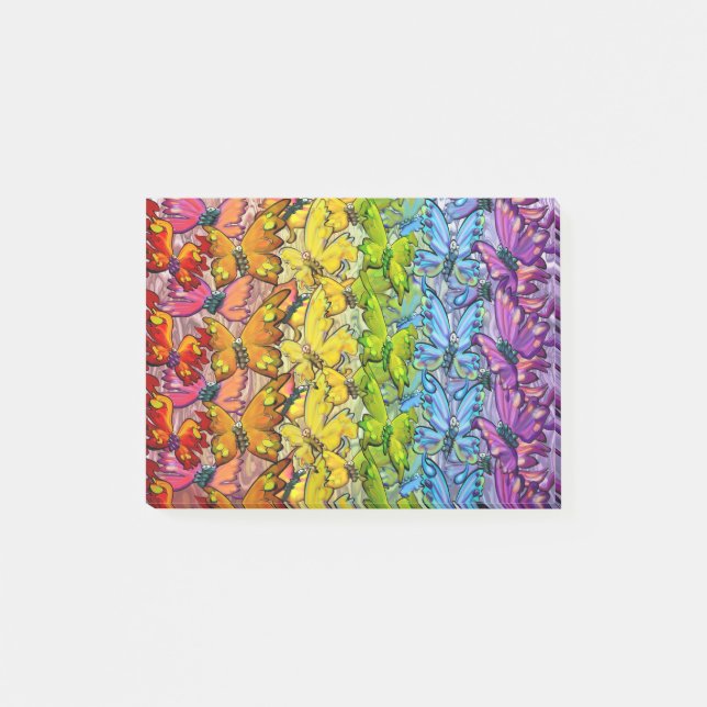 Rainbow of Butterflies Post-it Notes (Front)