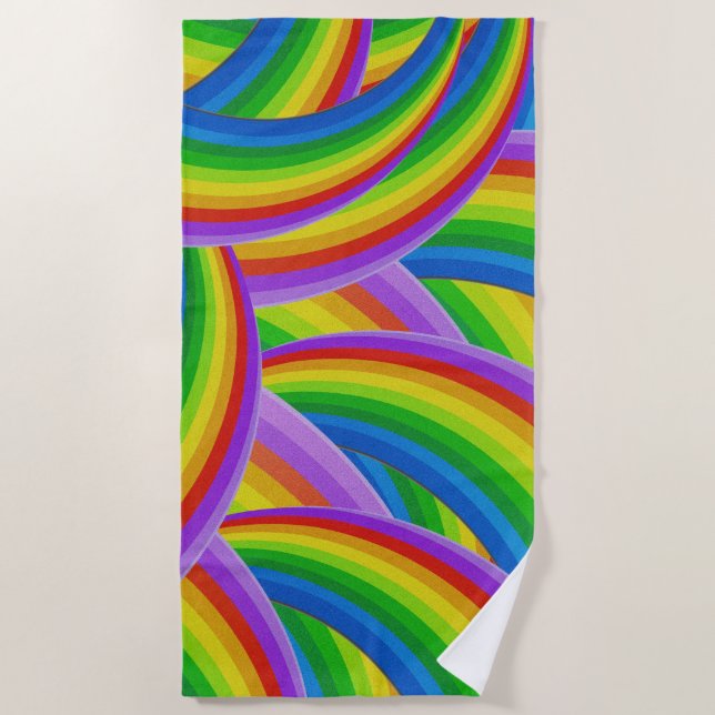Rainbow of Color Beach Towel (Front)