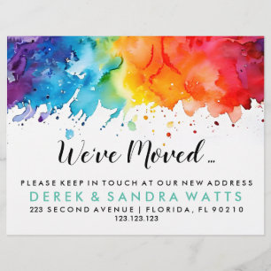 rainbow of color Change of address we've moved Flyer