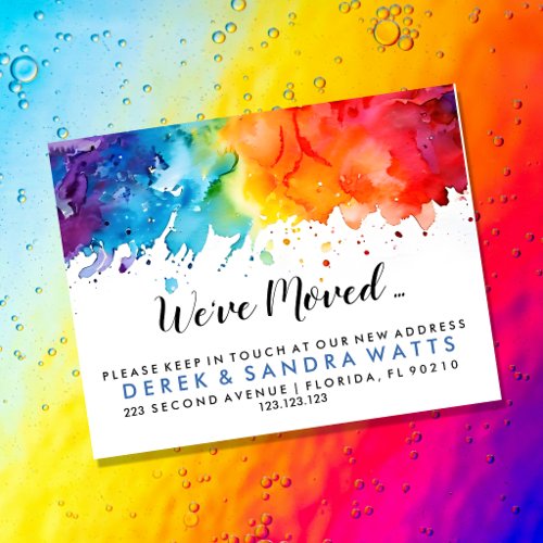 rainbow of color Change of address we've moved Flyer