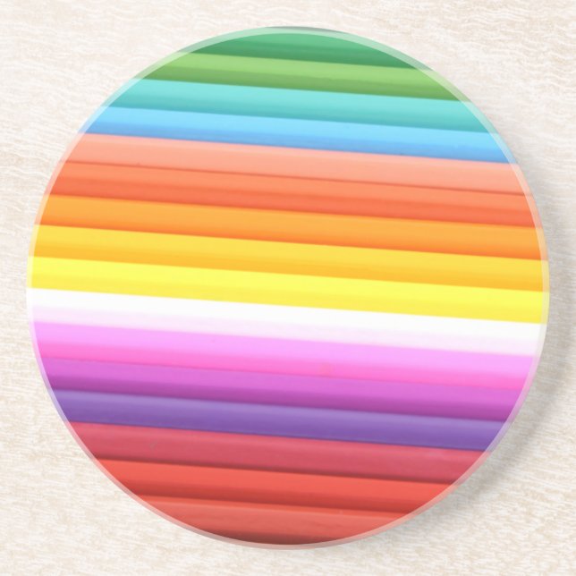 Rainbow of Colored Pencils.png Drink Coaster (Front)