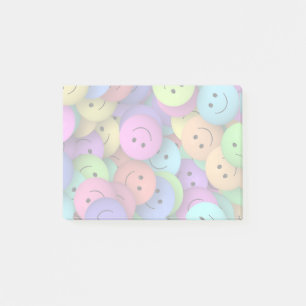 Rainbow of Colorful Happy Faces Post-it Notes