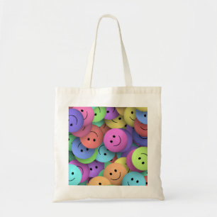 Rainbow of Colorful Happy Faces Tote Bag