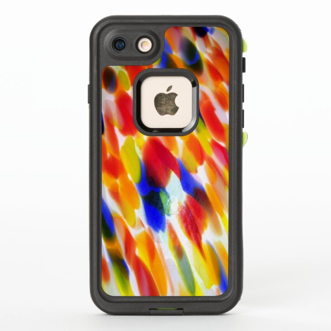 Rainbow Of Colorful Smears on White LifeProof iPhone Case (Back)