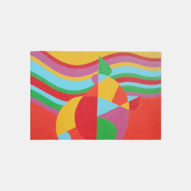 Rainbow of Colors Contemporary Rug (Front)