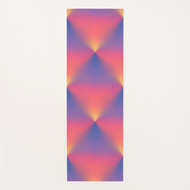 Rainbow of Colors Diamond Shapes Yoga Mat (Front)