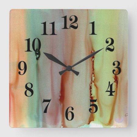 Rainbow Of Colors Square Wall Clock