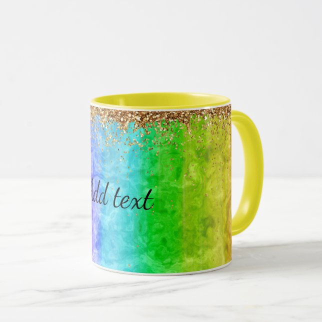 Rainbow of colors Template, customizable Mug (Front Right)