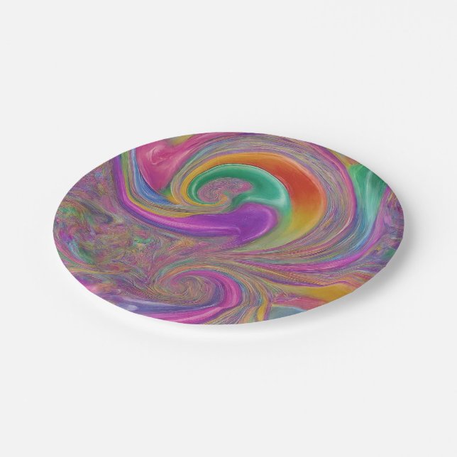 Rainbow of Delight Paper Plates (Angled)