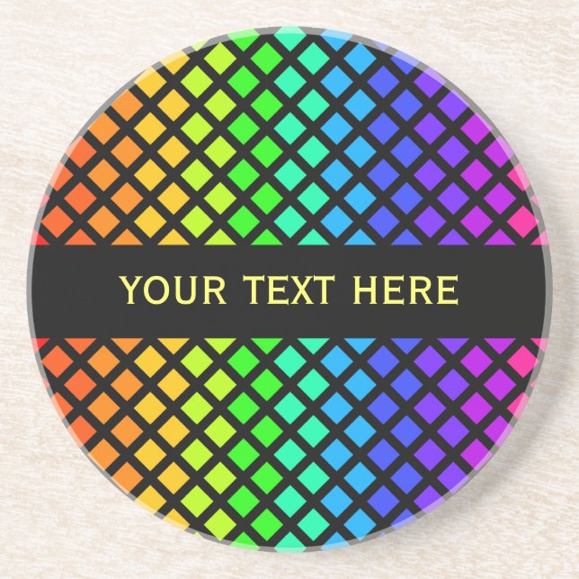 Rainbow of Diamonds coaster, customize Coaster (Front)